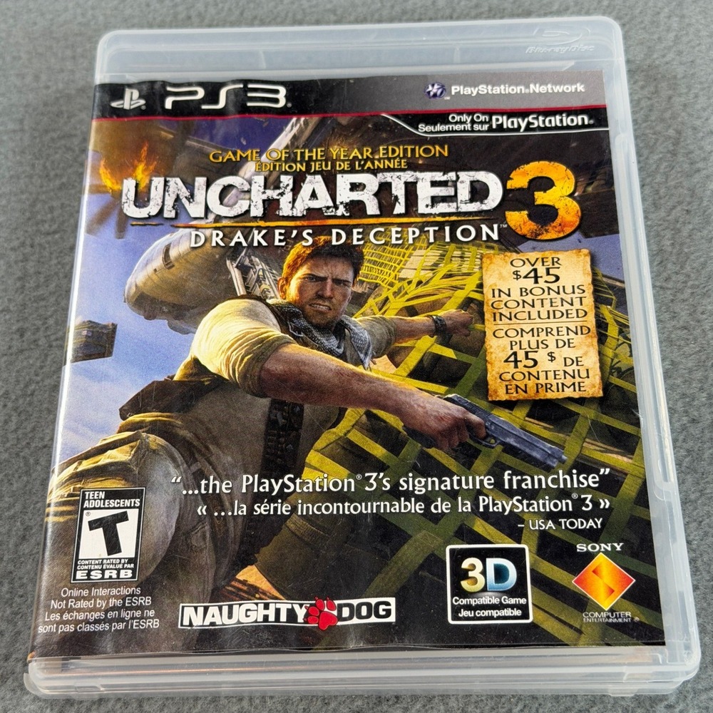 Uncharted 3 Drake's Deception GOTY Edition Sony PS3 PlayStation 3 Video Game